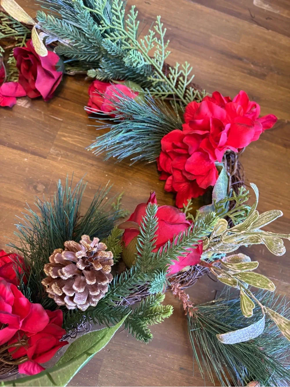 Martha Stewart 6ft Garland Holiday Rose Hydrangea Christmas Decor Pine New